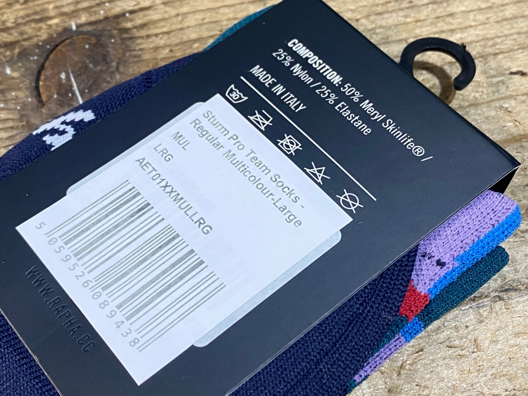 KC705 ラファ Rapha STURM PRO TEAM SOCKS REGULAR ソックス 黒 L 未使用