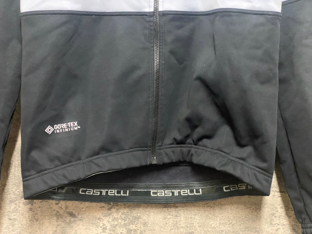 KD936 カステリ CASTELLI GORE-TEX INFINIUM 長袖 サイクルジャケット グレー 黒 M 裏起毛