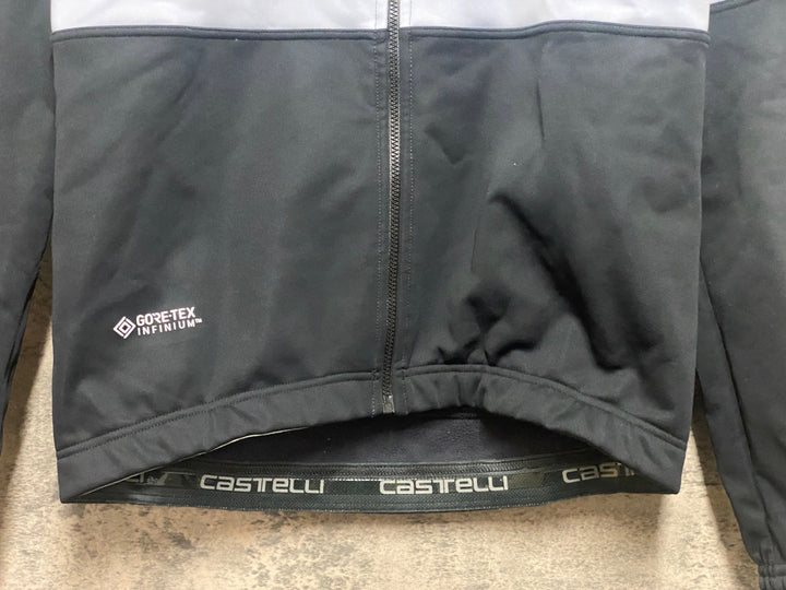 KD936 カステリ CASTELLI GORE-TEX INFINIUM 長袖 サイクルジャケット グレー 黒 M 裏起毛