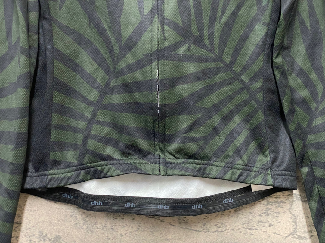 KA853 dhb 長袖 サイクルジャージ 深緑 黒 S 裏起毛
