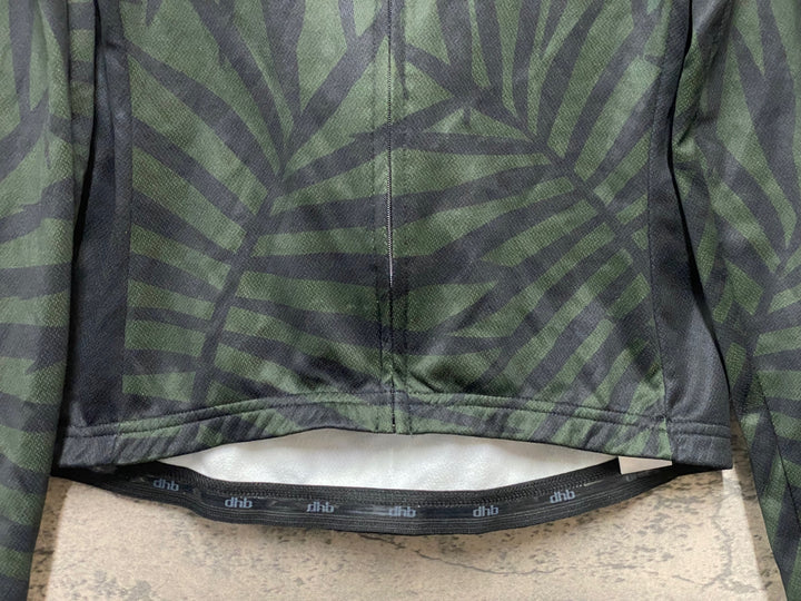 KA853 dhb 長袖 サイクルジャージ 深緑 黒 S 裏起毛