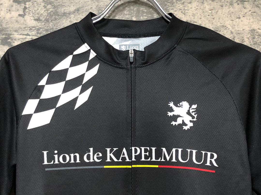 JS813 リオンドカペルミュール Lion de KAPELMUUR 半袖 サイクルジャージ 黒 Ｍ