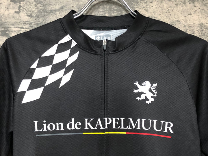 JS813 リオンドカペルミュール Lion de KAPELMUUR 半袖 サイクルジャージ 黒 Ｍ