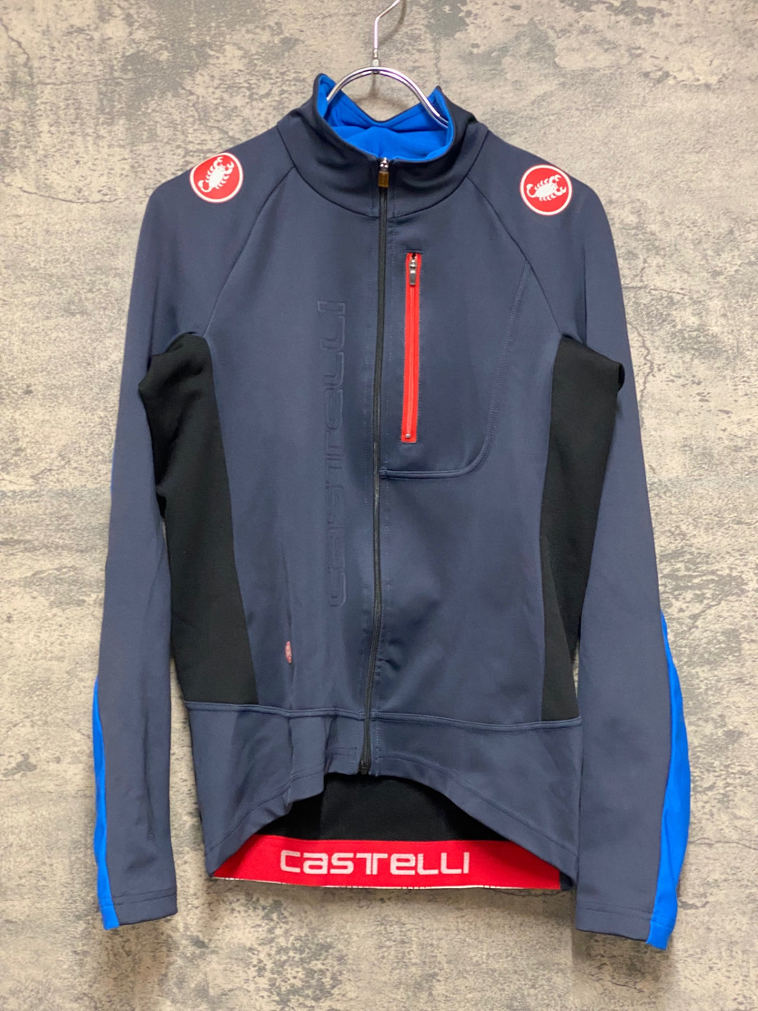 JP438 カステリ CASTELLI 長袖 サイクルジャケット ネイビー M 裏起毛