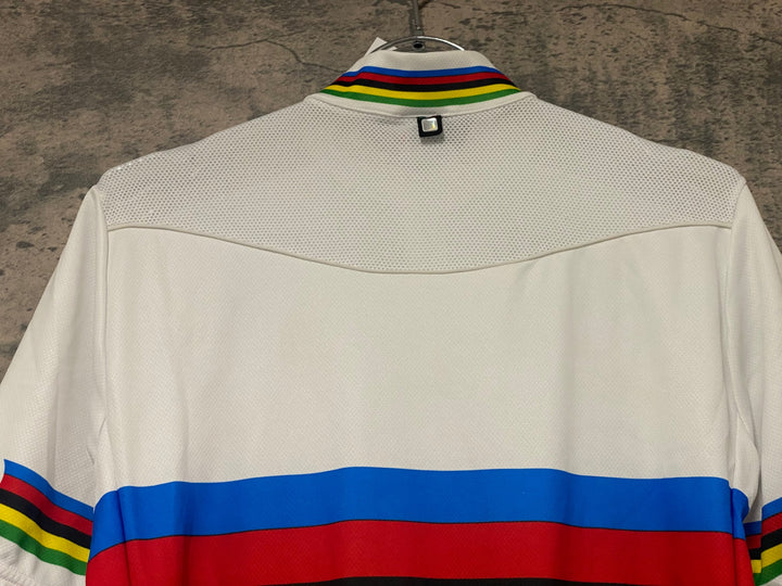 KK029 サンティーニ Santini 半袖 サイクルジャージ 白 S ハーフジップ