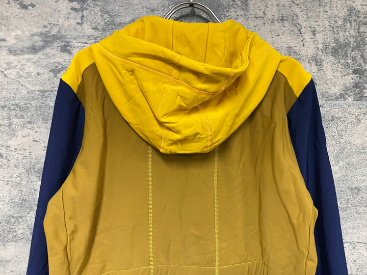 JY659 カフェドシクリステ CAFE DU CYCLISTE PENELOPE Unisex 長袖 フーディ サイクルジャージ 茶 黄 L 裏起毛