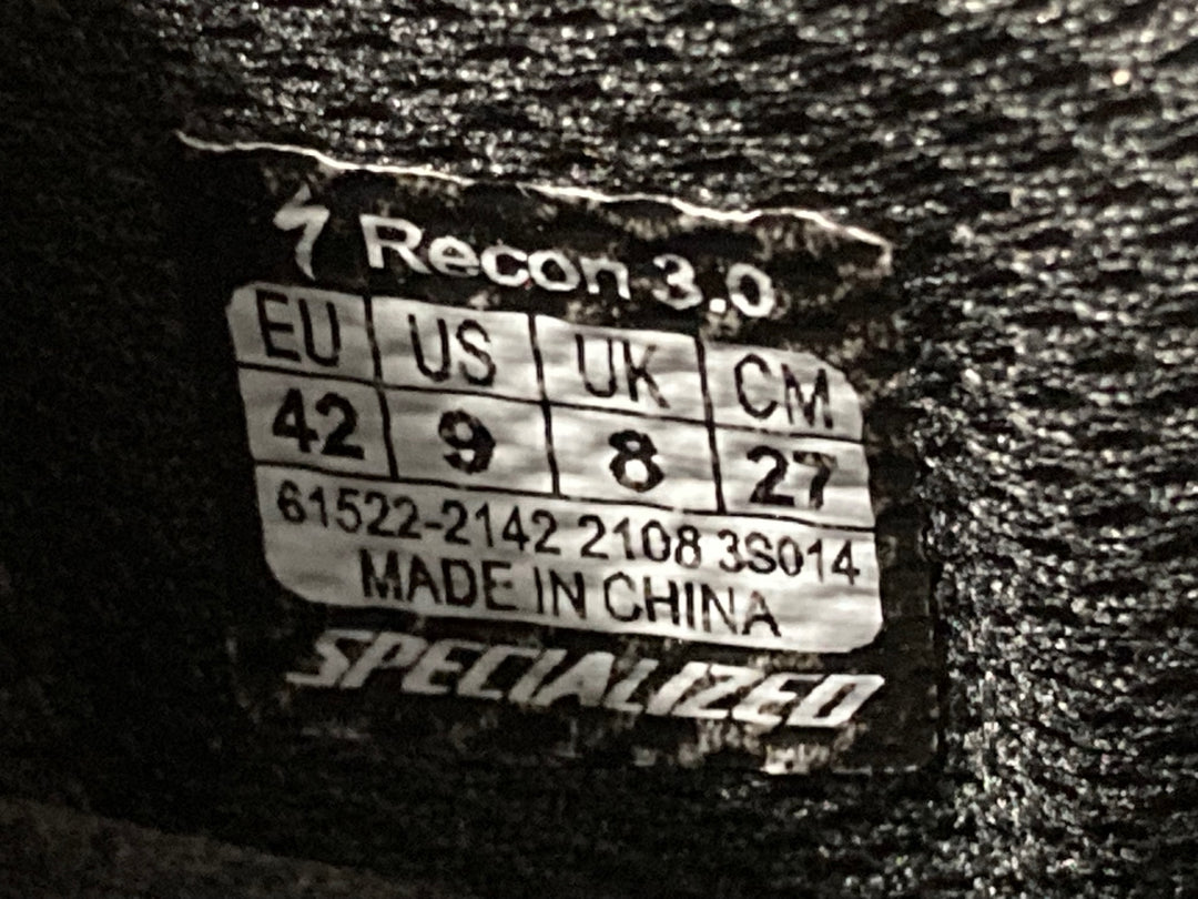 KF055 スペシャライズド SPECIALIZED レーコン Recon 3.0 ビンディングシューズ 2穴 黒 EU42 ※インソール欠品