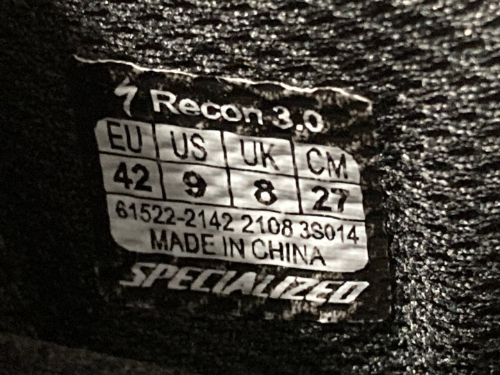 KF055 スペシャライズド SPECIALIZED レーコン Recon 3.0 ビンディングシューズ 2穴 黒 EU42 ※インソール欠品