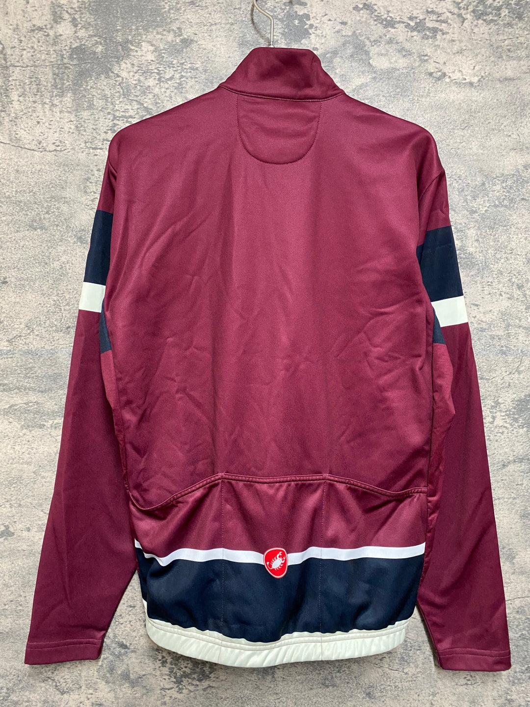 JQ001 カステリ CASTELLI 長袖 サイクルジャージ 赤 XL 裏起毛 ※スレ