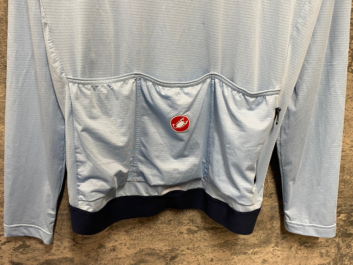 KC013 カステリ CASTELLI 長袖 サイクルジャージ 水色 L