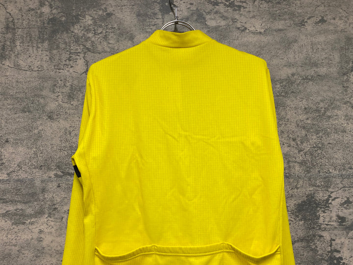 JV324 THREEFACE 長袖サイクルジャージ 黄色 L裏起毛 ハーフジップ
