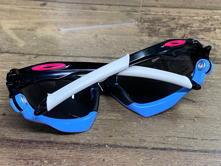JN145 オークリー OAKLEY Racing Jacket サングラス アイウェア 黒 水色 レンズブラック