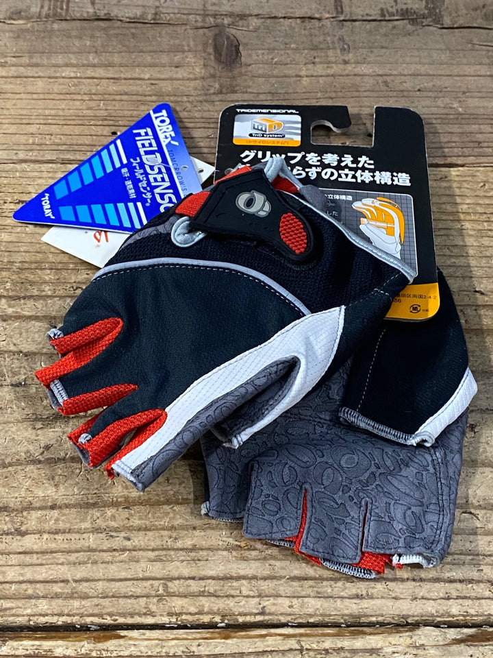 KK282 パールイズミ PEARL iZUMi 指切り グローブ 黒 赤 L