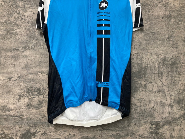 JQ944 アソス ASSOS SS.MILLE 半袖 サイクルジャージ 白 水色 M