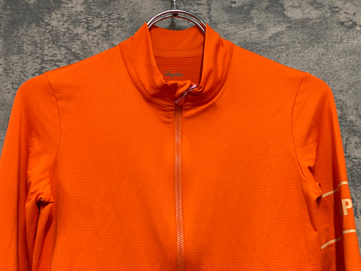 JE244 ラファ Rapha PRO TEAM LONG SLEEVE JERSEY 長袖 サイクルジャージ オレンジ XS 裏起毛