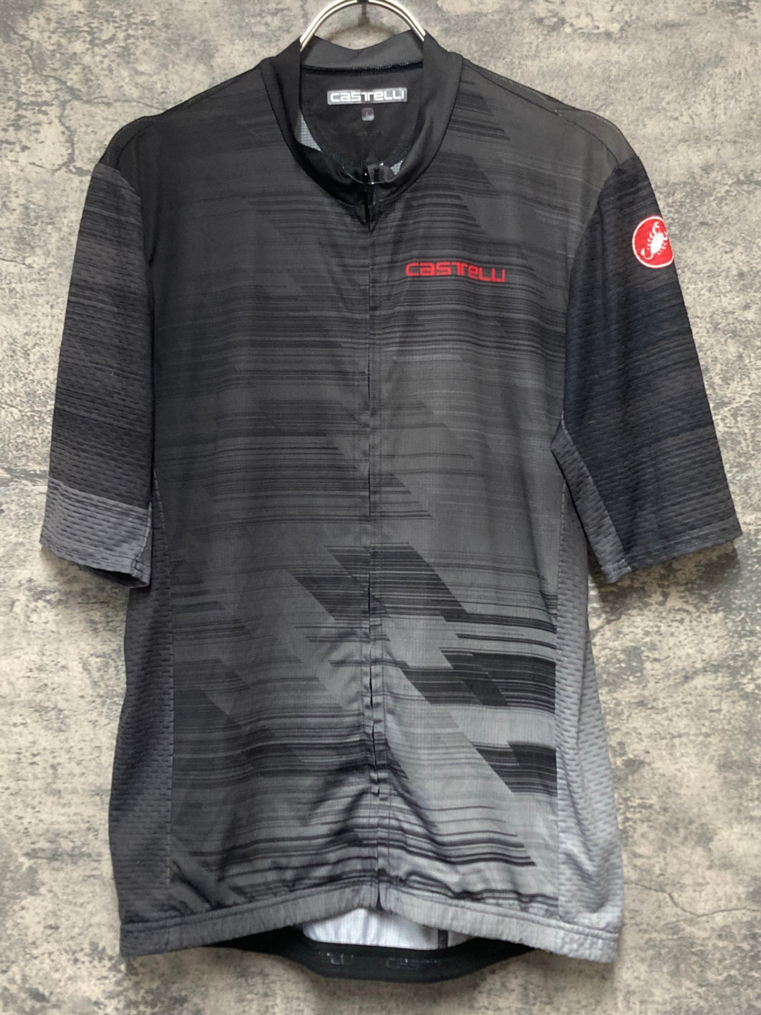 KK566 カステリ CASTELLI 半袖 サイクルジャージ 黒 L