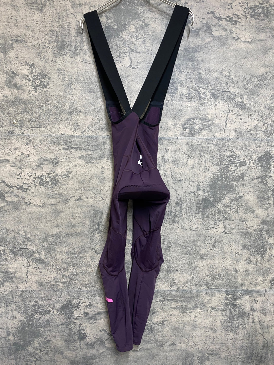 JN376 ユニバーサルカラーズ Universal Colours Mono Bib Tights ビブタイツ 紫 L 裏起毛