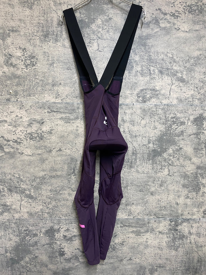 JN376 ユニバーサルカラーズ Universal Colours Mono Bib Tights ビブタイツ 紫 L 裏起毛