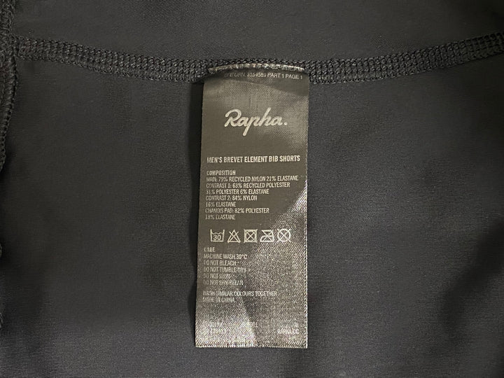 KM115 ラファ Rapha BREVET ELEMENT BIB SHORTS ビブショーツ 黒 S