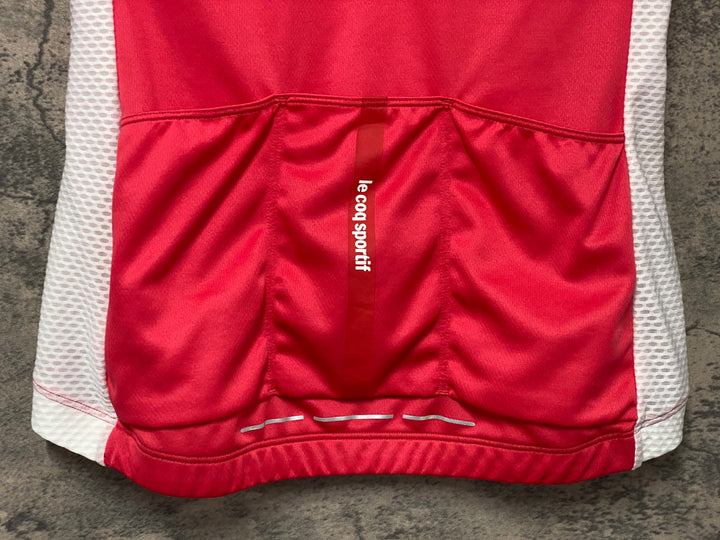 KH373 ルコックスポルティフ le coq sportif 半袖サイクルジャージ 赤白 S