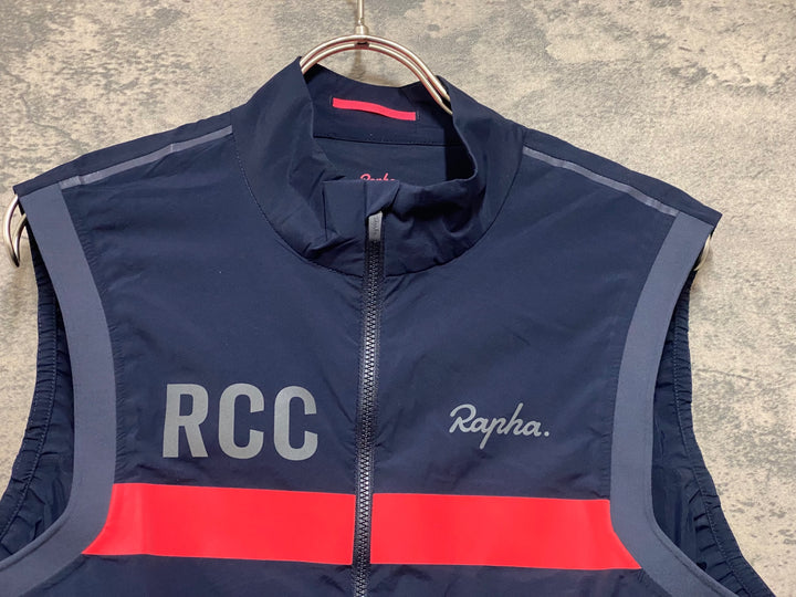JN473 ラファ Rapha MEN’S RCC TEAM LIGHT WEIGHT GILET ジレ サイクルベスト L 紺ピンク