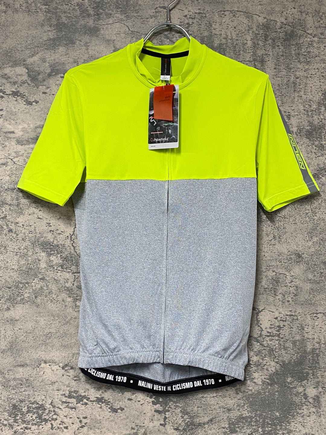KJ985 ナリーニ NALINI 半袖 サイクルジャージ 黄グレー L