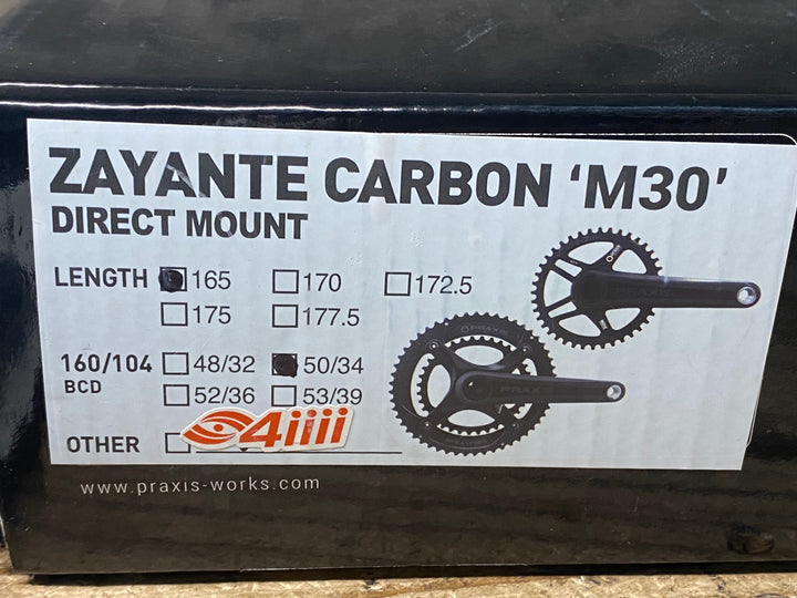 JR422 4iiii PRECISION PML100 プラクシスワークス PRAXIS WORKS ZAYANTE CARBON M30 クランクセット 165mm 50/34T