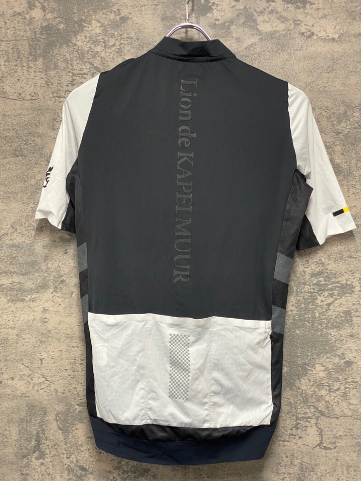 JU178 リオンドカペルミュール Lion de KAPELMUUR 半袖 サイクルジャージ 黒 白 L