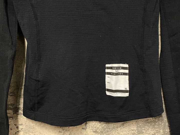 KB001 ラファ Rapha PRO TEAM THERMAL BASE LAYER LONG SLEEVE 長袖 ベースレイヤー 黒 XS 裏起毛