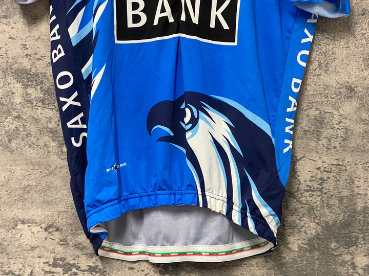 KJ814 スポーツフル sportful 半袖 サイクルジャージ 青 XLハーフジップ SAXO BANK