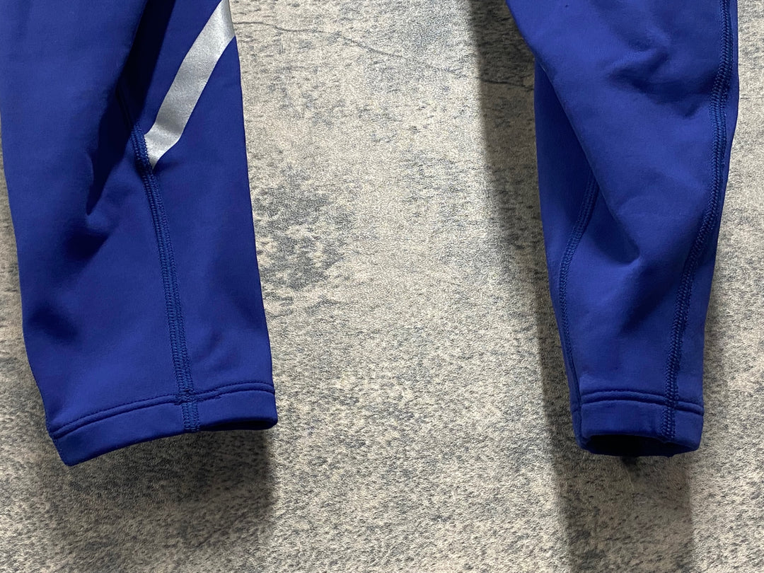 JT584 ルコックスポルティフ le coq sportif レーサータイツ 青 S 裏起毛