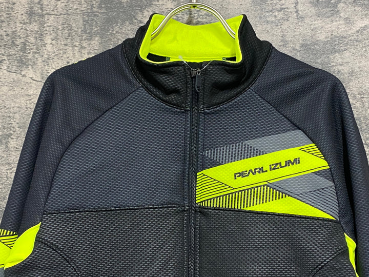 JW271 パールイズミ PEARL iZUMi 長袖 サイクルジャケット 黒 ネオンイエロー XL 裏起毛 WINDBREAK