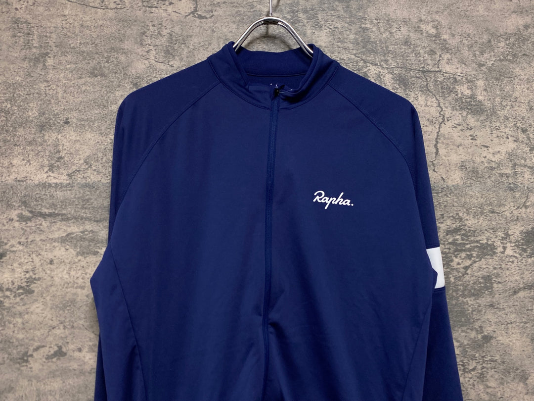 JW520 ラファ Rapha CORE LONG SLEEVE JERSEY 長袖 サイクルジャージ ネイビー XL 裏起毛