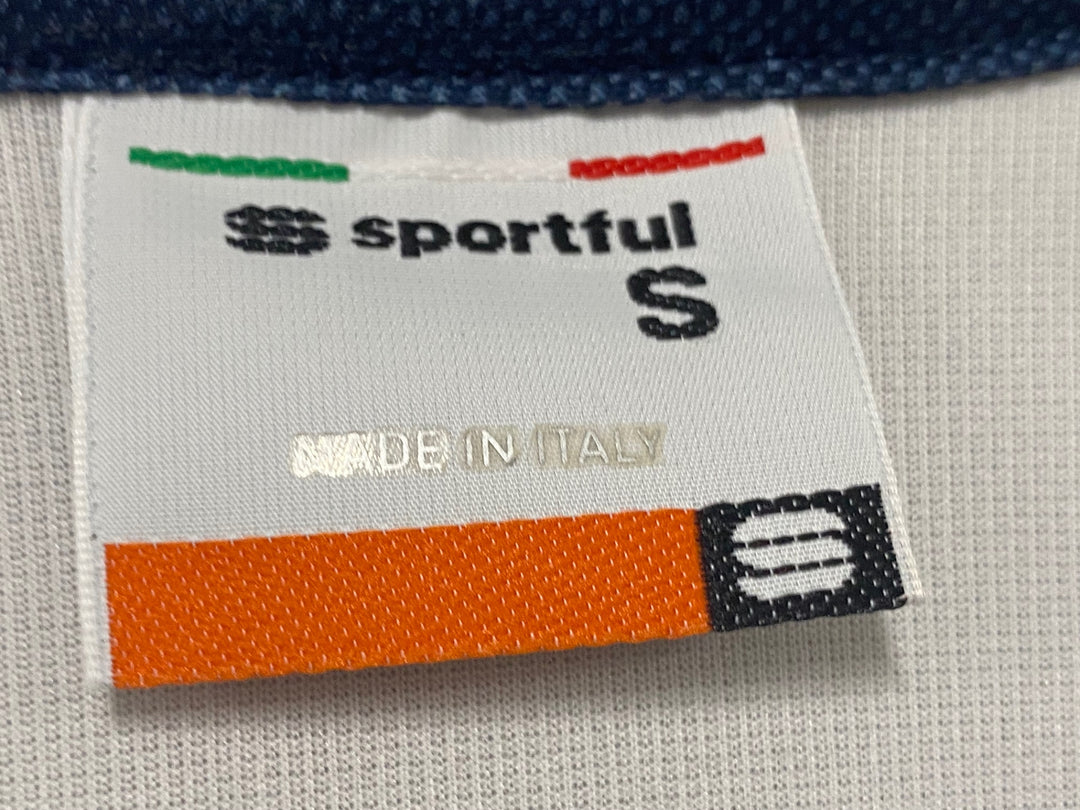 KK033 スポーツフル sportful 半袖 サイクルジャージ 白 紺 総柄 S