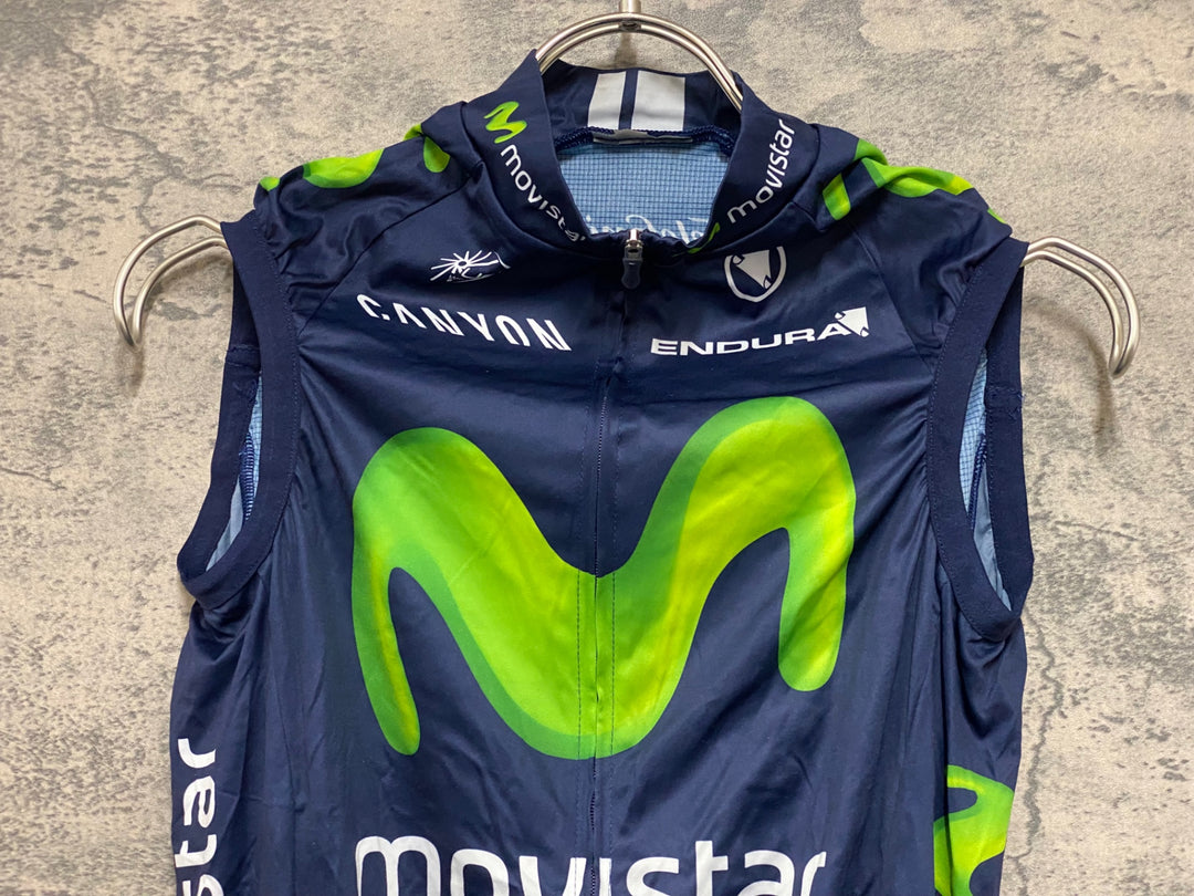 JS488 エンデュラ ENDURA ジレ サイクルベスト 濃紺 サイズ不明 movistar ※タグ切れ