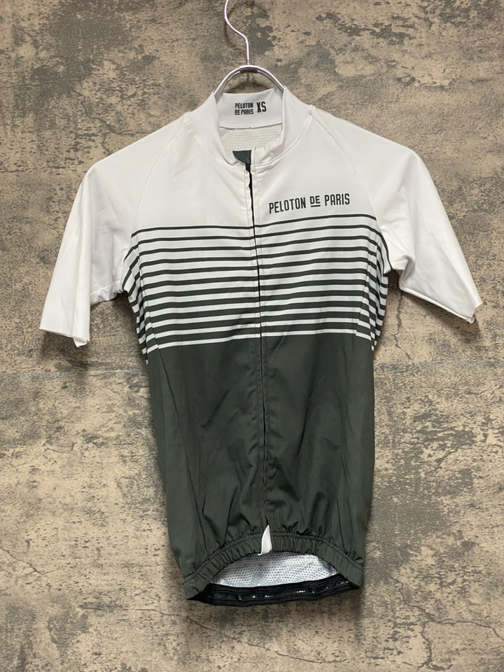 JJ323 プロトンドパリ PELOTON DE PARIS 半袖サイクルジャージ 白緑 XS