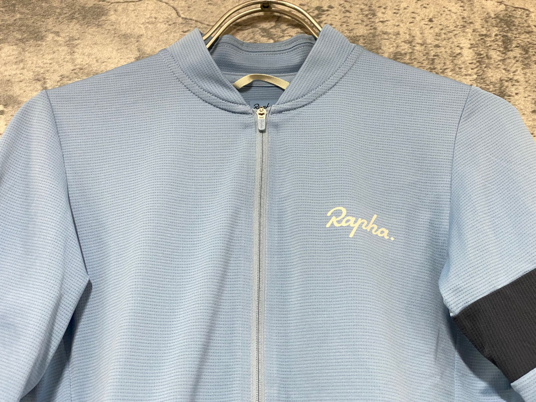 KK181 ラファ RAPHA CLASSIC FLYWEIGHT JERSEY 半袖サイクルジャージ 薄青 XS ※背面ポケット部ホツレ穴あり