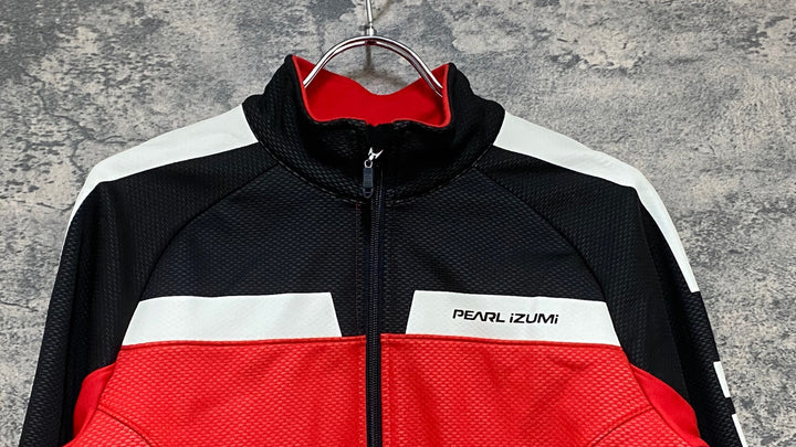KK578 パールイズミ PEARL iZUMi サイクルジャケット 防風 裏起毛 M 赤黒