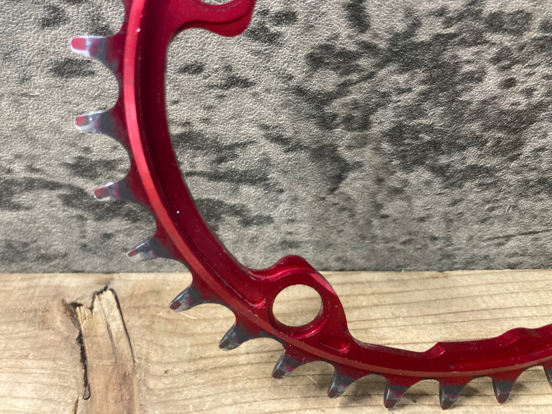 KN013 スギノ Sugino サイクロイド CYCLOID Super Hill Climb CY4-SHC-34T インナー 楕円 チェーンリング 赤 34T