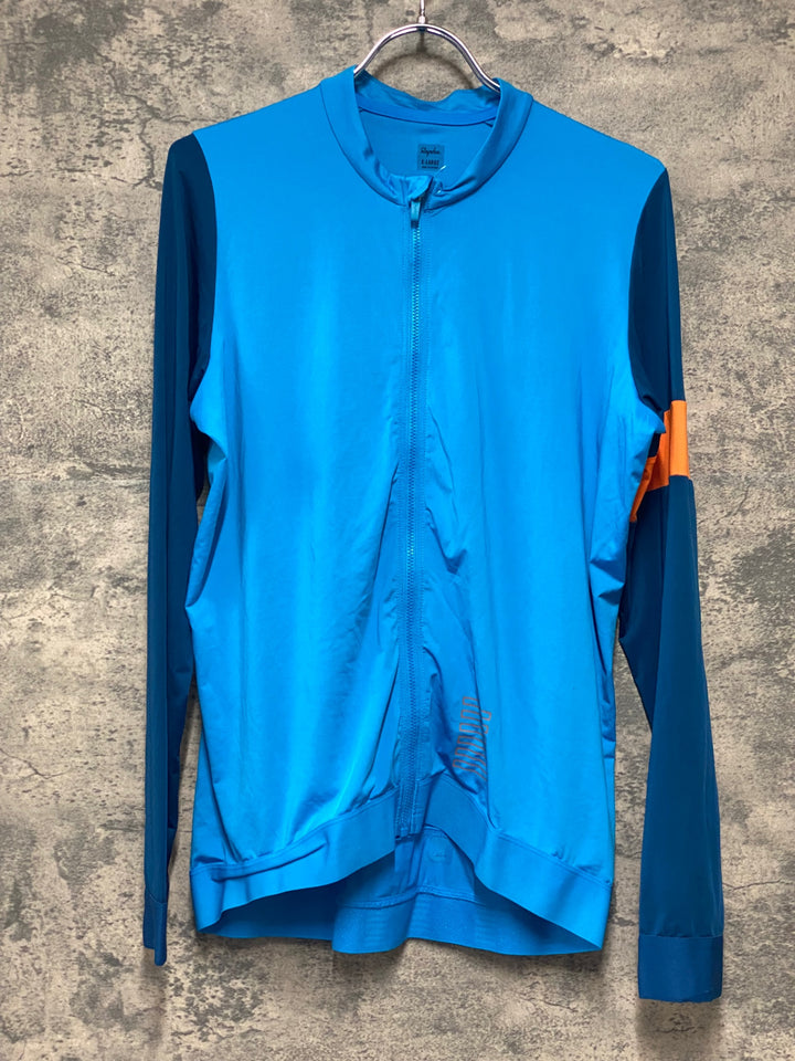 KC675 ラファ Rapha PRO TEAM LONG SLEEVE TRAINING JERSEY 長袖 サイクルジャージ ターコイズ 紺 XL
