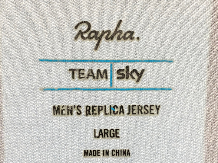 KA060 ラファ Rapha MEN’S REPLICA JERSEY 半袖 サイクルジャージ 黒 水 L レプリカ TEAMsky