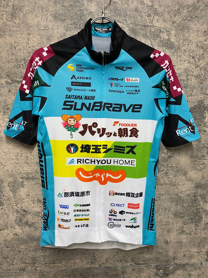 JS443 ウェイブワン WAVE ONE 半袖 サイクルジャージ 総柄 M サンブレイブ