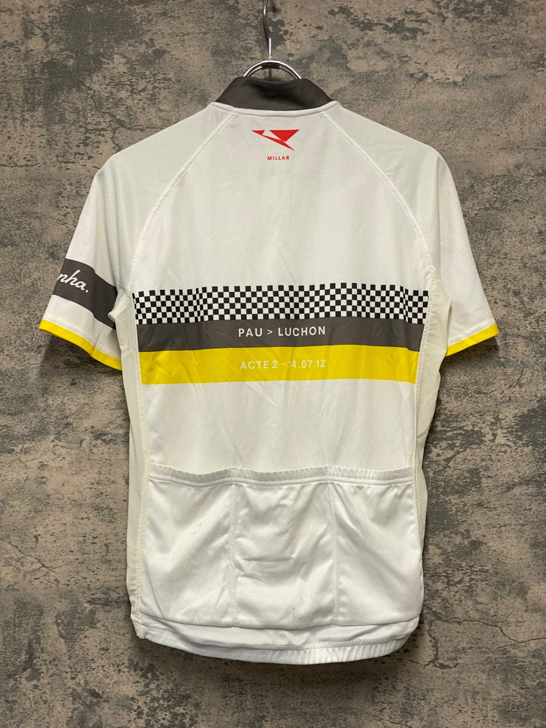 JZ539 ラファ Rapha LETAPE DU TOUR 2012 半袖サイクルジャージ 白 S ※汚れ