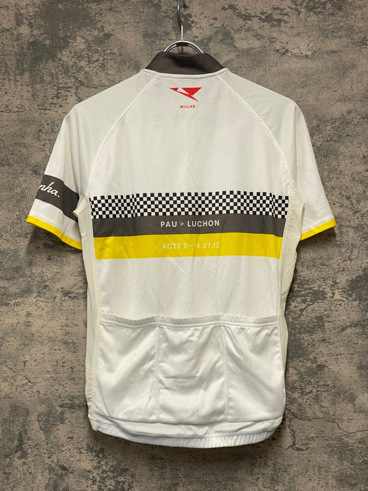 JZ539 ラファ Rapha LETAPE DU TOUR 2012 半袖サイクルジャージ 白 S ※汚れ