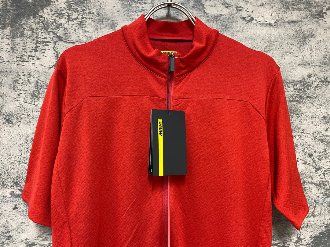 KD420 マヴィック MAVIC Essential Merino Jersey 半袖 サイクルジャージ 赤 M