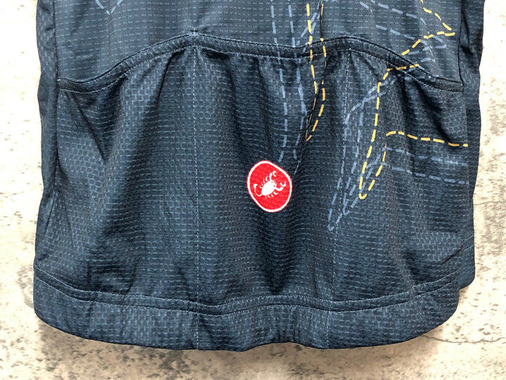 JK240 カステリ CASTELLI STELVIO JERSEY GIRO D ITALIA 半袖 サイクルジャージ 紺 S