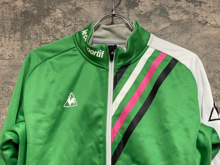 KD326 ルコックスポルティフ le coq sportif 長袖 サイクルジャケット 緑 L 裏起毛