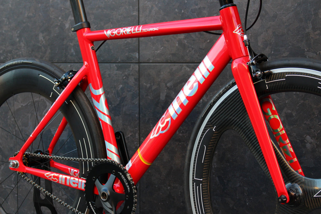 チネリ CINELLI ヴィゴレッリ VIGORELLI SHARK 2018 52サイズ アルミ ピストバイク 完成車 【福岡店】