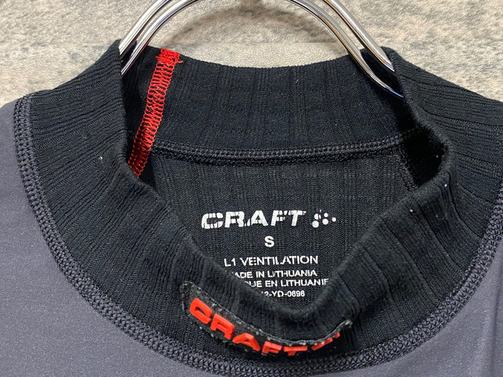 KH115 クラフト CRAFT 長袖 ベースレイヤー グレー 黒 S GORE WINDSTOPPER