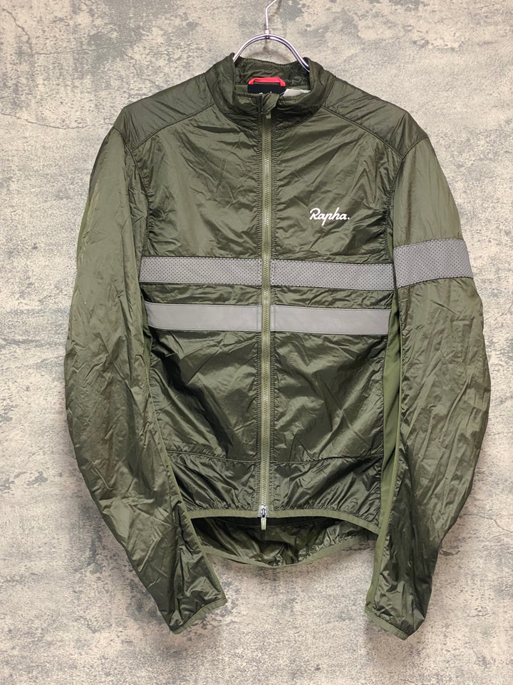 KS437 ラファ Rapha BREVET INSULATED JACKET 長袖 サイクルジャケット 深緑 M